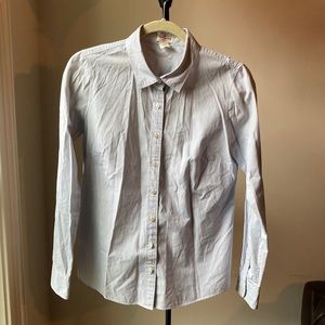 J. Crew Haberdashery Blue & White Pinstripe Button Down Shirt